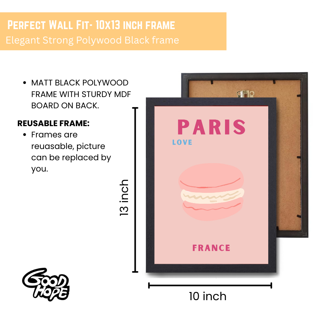 Traveling Theme wall Frame, Wall Frames for Living Room, Framed Travel Photo Frames for wall decor, Travel Frame forall decor, room decor, Hostels, Hotels, Restraunts Paris Love Wall Art