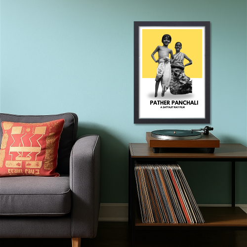 Pather Panchali Poster Frame Satyajit Ray's Movies Artwork Canvas Painting Framed Posters Bollywood Movie Photo Frames For Wall Decor Bedroom Living Room Decoration Home Office Restraunt Cafe, pather panchali poster, pather panchali poster hd, pather panchali movie poster, pather panchali original poster, pather panchali 1955 poster, pather panchali minimulist poster, pather panchali official poster, pather panchali original movie poster, pather panchali painting, pather panchali art, pather panchali wall