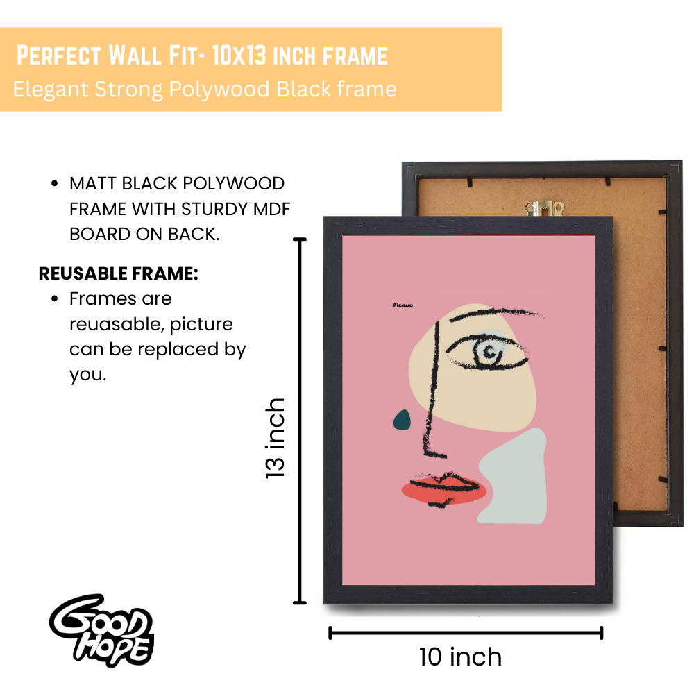Vangogh Picasso Matisse Wall Art Paintings Frame for Home Decoration, pablo picasso photo frame Living Room, Bedroom, Kitchen, and Office Wall Decoration Classic Aethetic, Picasso-inspired abstract face wall