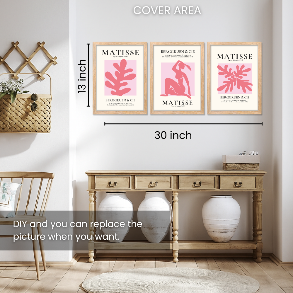 Set of 3 Henri Matisse Wall Art Paintings Framed Poster for Home Decoration, Living Room, Bedroom, Kitchen, and Office Wall Decoration Classic Aesthetic