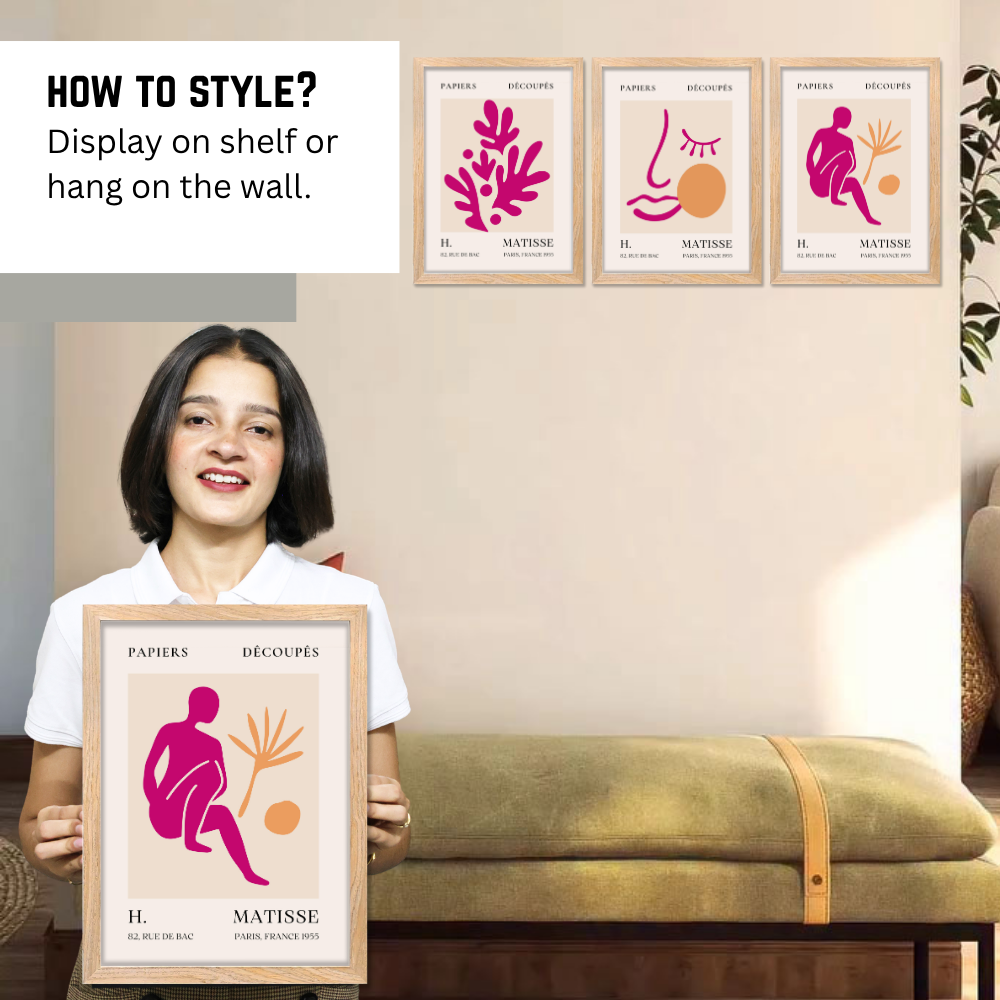 Set of 3 Henri Matisse Wall Art Paintings Framed Poster for Home Decoration, Living Room, Bedroom, hall, Kitchen, and Office Wall Decoration