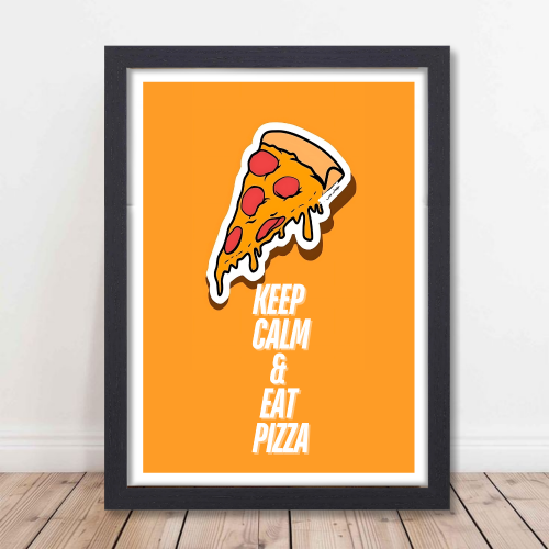 Pizza Quote Funny Food Artwork Poster Frame Food Posters with Framed for Retraunt Cafe Photo Frames Wall Decor Decoration