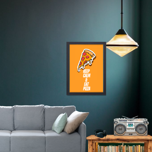 Pizza Quote Funny Food Artwork Poster Frame Food Posters with Framed for Retraunt Cafe Photo Frames Wall Decor Decoration