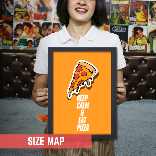 Pizza Quote Funny Food Artwork Poster Frame Food Posters with Framed for Retraunt Cafe Photo Frames Wall Decor Decoration