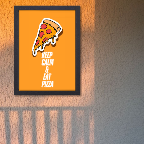 Pizza Quote Funny Food Artwork Poster Frame Food Posters with Framed for Retraunt Cafe Photo Frames Wall Decor Decoration