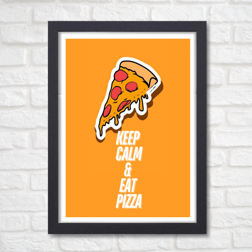 Pizza Quote Funny Food Artwork Poster Frame Food Posters with Framed for Retraunt Cafe Photo Frames Wall Decor Decoration