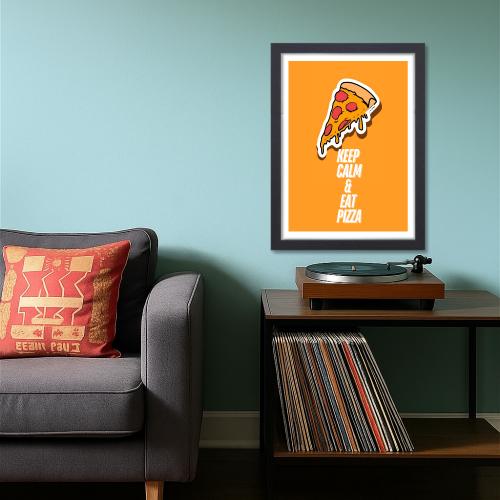 Pizza Quote Funny Food Artwork Poster Frame Food Posters with Framed for Retraunt Cafe Photo Frames Wall Decor Decoration