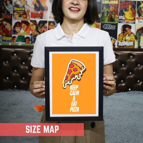 Pizza Quote Funny Food Artwork Poster Frame Food Posters with Framed for Retraunt Cafe Photo Frames Wall Decor Decoration