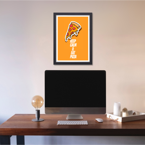 Pizza Quote Funny Food Artwork Poster Frame Food Posters with Framed for Retraunt Cafe Photo Frames Wall Decor Decoration