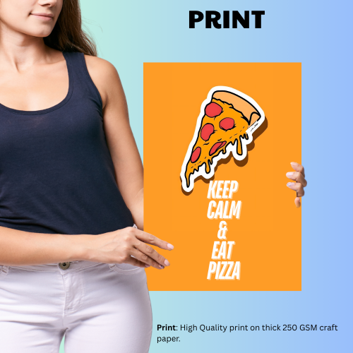 Pizza Quote Funny Food Artwork Poster Frame Food Posters with Framed for Retraunt Cafe Photo Frames Wall Decor Decoration