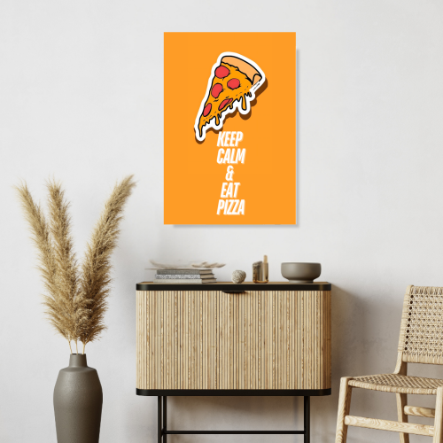 Pizza Quote Funny Food Artwork Poster Frame Food Posters with Framed for Retraunt Cafe Photo Frames Wall Decor Decoration