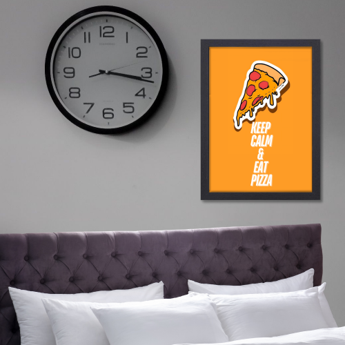 Pizza Quote Funny Food Artwork Poster Frame Food Posters with Framed for Retraunt Cafe Photo Frames Wall Decor Decoration