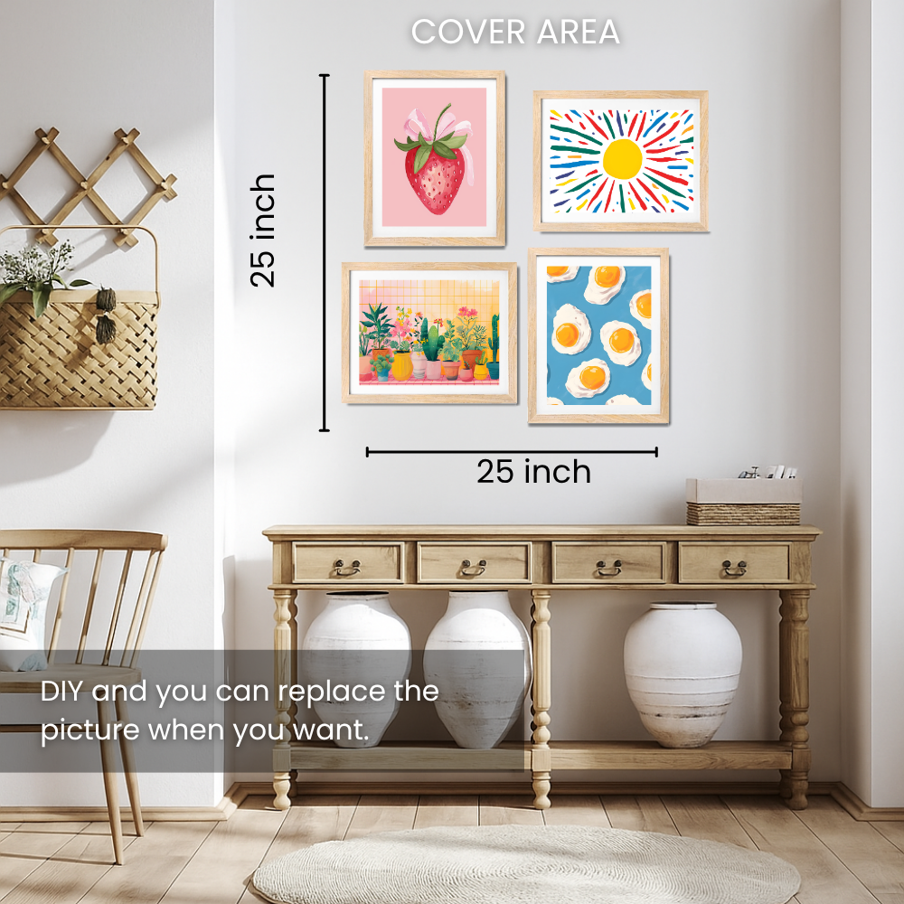 Good Hope Set of 4 Wall Art Prints for Home Decor – Aesthetic Framed Posters (10X13Inch) for Kitchen, Living Room, or Kids Room Home Decoration