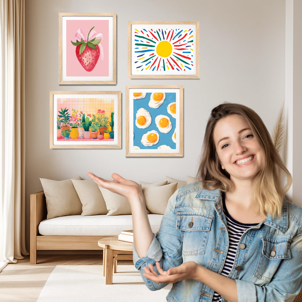 Good Hope Set of 4 Wall Art Prints for Home Decor – Aesthetic Framed Posters (10X13Inch) for Kitchen, Living Room, or Kids Room Home Decoration