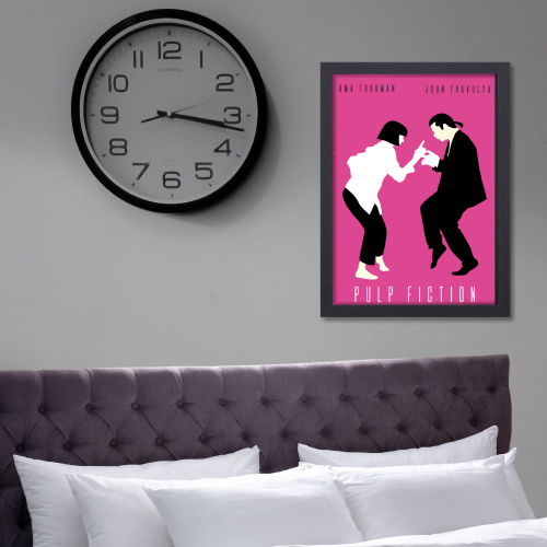 Pulp Fiction Movie Poster Frame Crime Thriller Film Framed Posters Hollywood Movies Artwork Canvas Painting Photo Frames for Wall Decor Home Decoration Living Room Bedroom Office Restraunt & Cafe Art