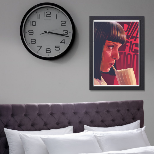 Pulp Fiction Movie Poster Frame Crime Thriller Film Framed Posters Hollywood Movies Artwork Canvas Painting Photo Frames for Wall Decor Home Decoration Living Room Art Bedroom Office Restraunt & Cafe