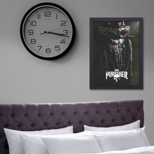 The Punisher Movie Poster Frame Action Thriller Film Series Framed Posters Hollywood Movies Art work Canvas Painting Photo Frames  for Wall Decor Home Decoration Living Room Bedroom Office Restraunt & Cafe