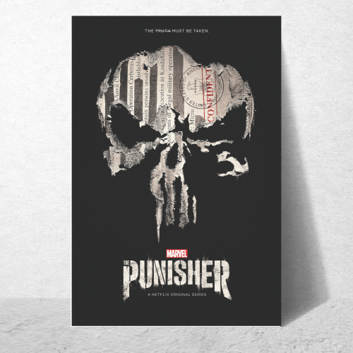 The Punisher Film Poster Frame Action Thriller Movie Series Framed Posters Hollywood Movies Art work Canvas Painting Photo Frames  for Wall Decor Home Decoration Living Room Bedroom Office Restraunt & Cafe