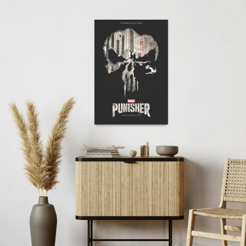 The Punisher Film Poster Frame Action Thriller Movie Series Framed Posters Hollywood Movies Art work Canvas Painting Photo Frames  for Wall Decor Home Decoration Living Room Bedroom Office Restraunt & Cafe