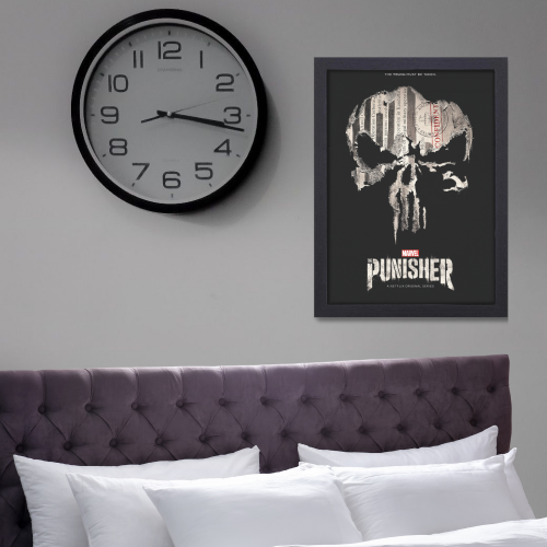 The Punisher Film Poster Frame Action Thriller Movie Series Framed Posters Hollywood Movies Art work Canvas Painting Photo Frames  for Wall Decor Home Decoration Living Room Bedroom Office Restraunt & Cafe