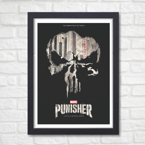 The Punisher Film Poster Frame Action Thriller Movie Series Framed Posters Hollywood Movies Art work Canvas Painting Photo Frames  for Wall Decor Home Decoration Living Room Bedroom Office Restraunt & Cafe
