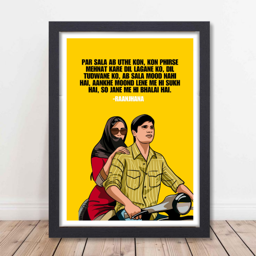 Bollywood Movie Raanjhana Poster Frame Dhanush Movies Framed Posters Dialouges Quotes Artwork Canvas Painting Photo Frames For Wall Decor Bedroom Living Room Decoration Home Office Restraunt Cafe, raanjhanaa movie poster, raanjhanaa movie poster hd, raanjhanaa movie picture, raanjhanaa movie photo, raanjhanaa movie pics, raanjhanaa movie dialogues poster design, raanjhanaa movie dialogues posters, raanjhanaa movie quotes poster image, raanjhanaa movie quotes posters, dhanush movie poster, dhanush new movie 
