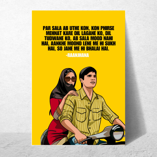 Bollywood Movie Raanjhana Poster Frame Dhanush Movies Framed Posters Dialouges Quotes Artwork Canvas Painting Photo Frames For Wall Decor Bedroom Living Room Decoration Home Office Restraunt Cafe, raanjhanaa movie poster, raanjhanaa movie poster hd, raanjhanaa movie picture, raanjhanaa movie photo, raanjhanaa movie pics, raanjhanaa movie dialogues poster design, raanjhanaa movie dialogues posters, raanjhanaa movie quotes poster image, raanjhanaa movie quotes posters, dhanush movie poster, dhanush new movie 