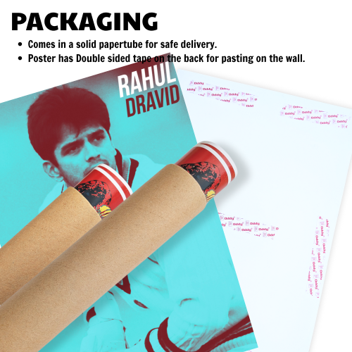 Rahul Dravid Poster Frame – “The Wall” Vintage Cricket Art | Indian Team Legend Wall Decor | Gift for Cricket Fans | Rahul Dravid Wall Poster (12x18 Inch)  Alt text