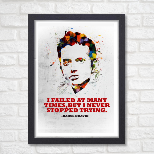 rahul dravid poster rahul dravid wall Poster rahul dravid poster frame frame virat kohli dhoni cricket player sports dhoni rohit abd thala finisher football tennis motivational quote office room hotel restorant school hostel frame for wall