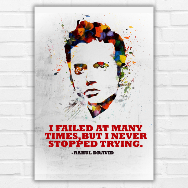 Rahul Dravid The Wall Pop Art Poster Cricketer Motivational Quotes Inspirational Wall Sticker For Wall Decor bedroom, livingroom, boys & men rooms decoration & Office rahul dravid poster rahul dravid wall Poster rahul dravid poster frame frame virat kohli dhoni cricket player sports dhoni rohit abd thala finisher football tennis motivational quote office room hotel restorant school hostel frame 