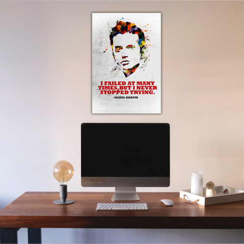 rahul dravid poster rahul dravid wall Poster rahul dravid poster frame frame virat kohli dhoni cricket player sports dhoni rohit abd thala finisher football tennis motivational quote office room hotel restorant school hostel frame for wall