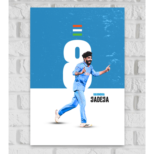 sir  Ravindra jadeja Team  India cricket poster