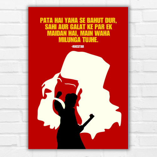 Rockstar Movie Frame Poster Ranbir Kapoor Bollywood Movies Quote Dialouges Framed Posters Artwork Canvas Painting Photo Frames For Wall Decor Bedroom Living Room Decoration Home Office Hostel, rockstar poster, rockstar poster, rockstar movie poster, rockstar movie poster hd, rockstar movie posters, rockstar movie poster hd songs, rockstar movie photo frame, rockstar movie wall art, rockstar movie wall decor, ranbir kapoor movies poster, ranbir kapoor all movies poster, bollywood movies poster, bollywood 