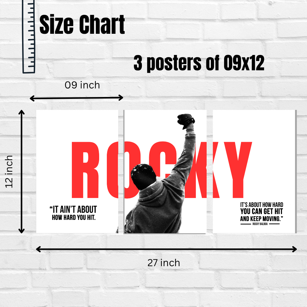 Rocky Balboa Motivational 3 Split Poster