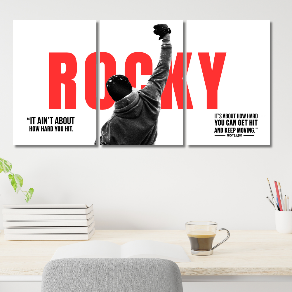 Rocky Balboa Motivational 3 Split Poster