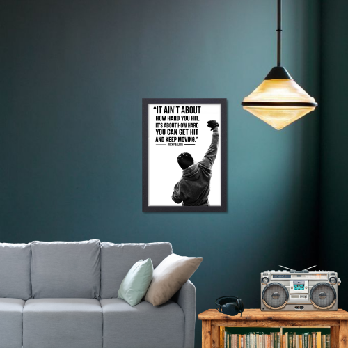 Rocky Balboa Movie Poster Frame Movies Motivational Quotes Framed Posters Hollywood Inspirational Movies Artwork Canvas Painting Photo Frames For Wall Decor Living Room Bedroom  Study Room Restraunt Cafe Office & Home Decoration, Rocky Balboa movie poster, Rocky Balboa movie poster 1976, Rocky Balboa original movie poster, original Rocky Balboa movie poster 1976, Rocky Balboa poster hd, Rocky Balboa wall poster, Rocky Balboa photo frame, Rocky Balboa poster download, Rocky Balboa movie poster framed