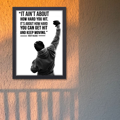 Rocky Balboa Movie Poster Frame Movies Motivational Quotes Framed Posters Hollywood Inspirational Movies Artwork Canvas Painting Photo Frames For Wall Decor Living Room Bedroom  Study Room Restraunt Cafe Office & Home Decoration, Rocky Balboa movie poster, Rocky Balboa movie poster 1976, Rocky Balboa original movie poster, original Rocky Balboa movie poster 1976, Rocky Balboa poster hd, Rocky Balboa wall poster, Rocky Balboa photo frame, Rocky Balboa poster download, Rocky Balboa movie poster framed