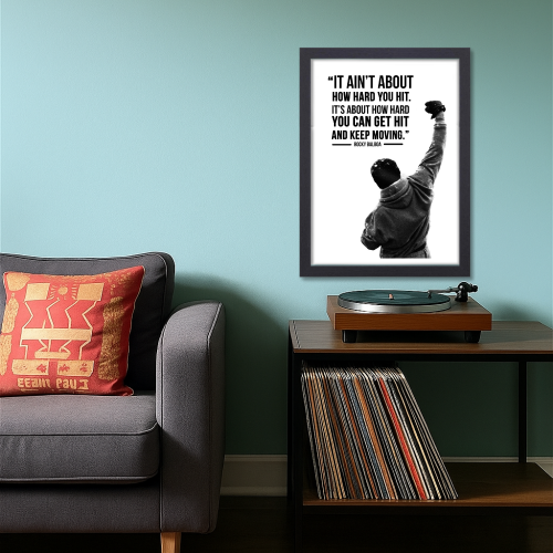Rocky Balboa Movie Poster Frame Movies Motivational Quotes Framed Posters Hollywood Inspirational Movies Artwork Canvas Painting Photo Frames For Wall Decor Living Room Bedroom  Study Room Restraunt Cafe Office & Home Decoration, Rocky Balboa movie poster, Rocky Balboa movie poster 1976, Rocky Balboa original movie poster, original Rocky Balboa movie poster 1976, Rocky Balboa poster hd, Rocky Balboa wall poster, Rocky Balboa photo frame, Rocky Balboa poster download, Rocky Balboa movie poster framed