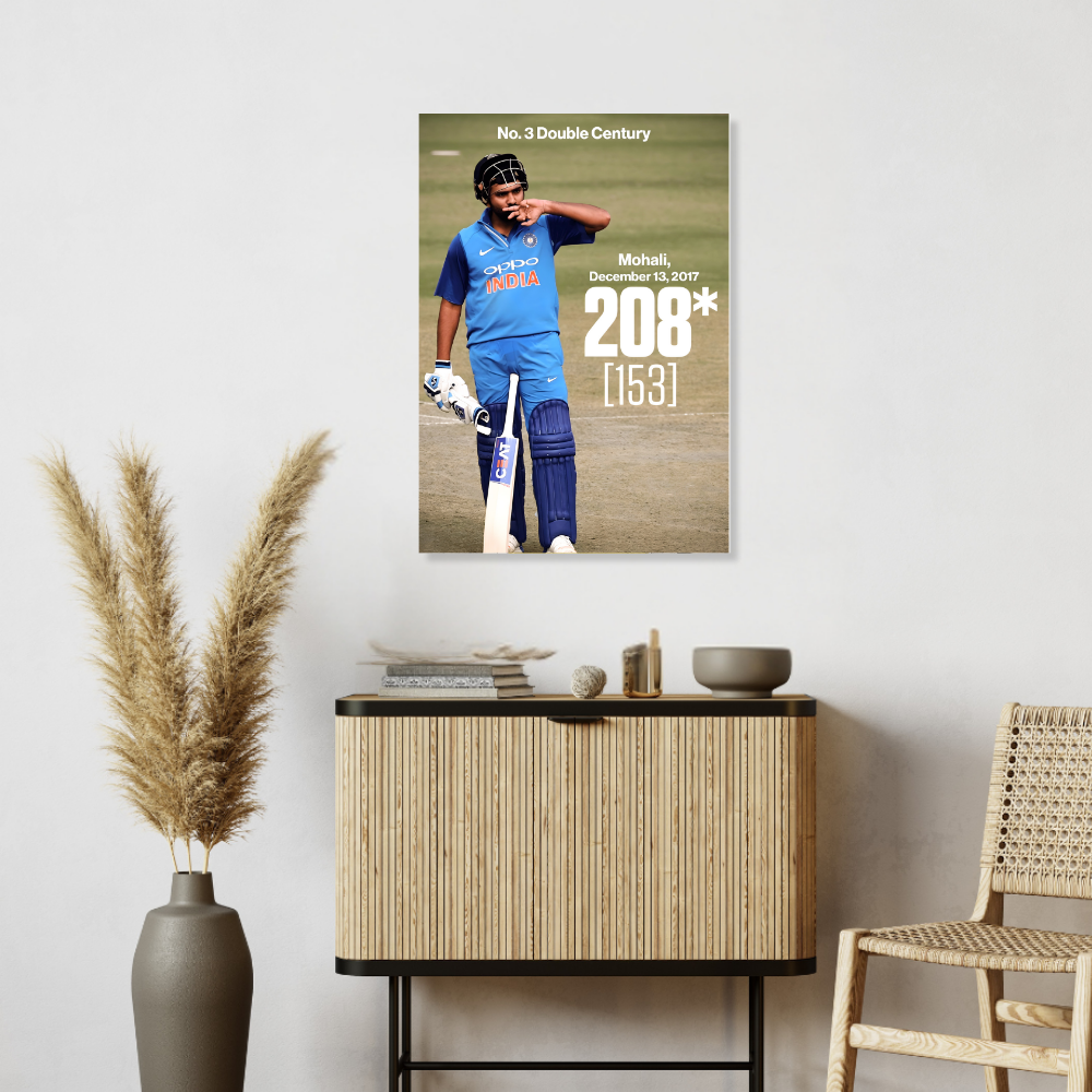 Cricketer Rohit Sharma Poster Cricket Players Motivational Poster, Players Photo posters For wall decor, room decoration home bedroom living room Paintings Boys Hostel Photos Frame | Frames | Framed
