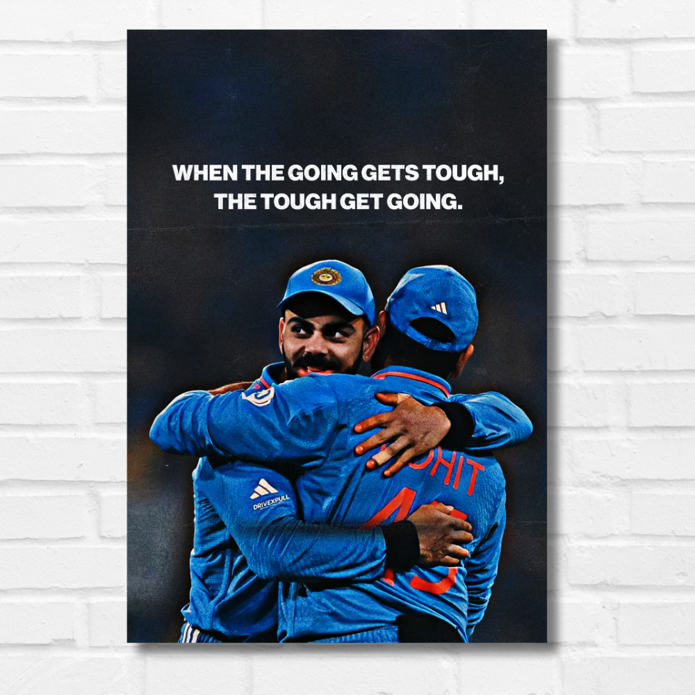 Cricketer Rohit Sharma Virat kohli Poster Cricket Players Motivational Poster, Players Photo posters For wall decor, room decoration home bedroom living room Hostel Photos Frame | Frames | Framed Photo