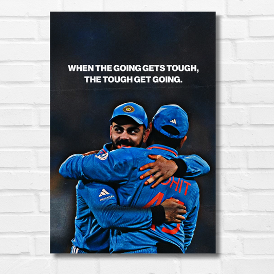 Cricketer Rohit Sharma Virat kohli Poster Cricket Players Motivational Poster, Players Photo posters For wall decor, room decoration home bedroom living room Hostel Photos Frame | Frames | Framed Photo