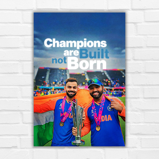 Cricketer Rohit Sharma Virat kohli Poster Cricket Players Motivational Poster, Players Photo posters For wall decor, room decoration home bedroom living room Hostel Photos Frame | Frames | Framed Photo