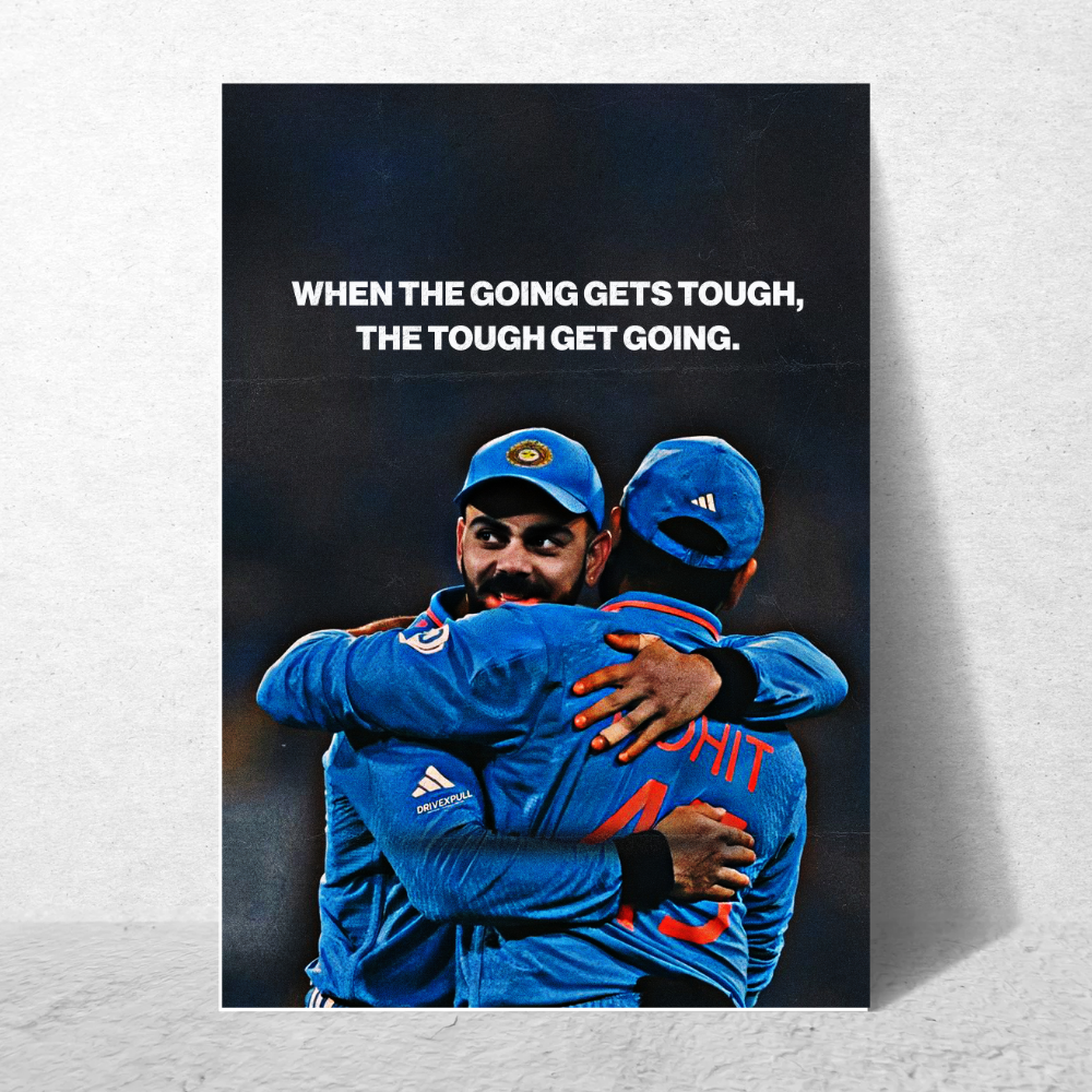 Cricketer Rohit Sharma Virat kohli Poster Cricket Players Motivational Poster, Players Photo posters For wall decor, room decoration home bedroom living room Hostel Photos Frame | Frames | Framed Photo