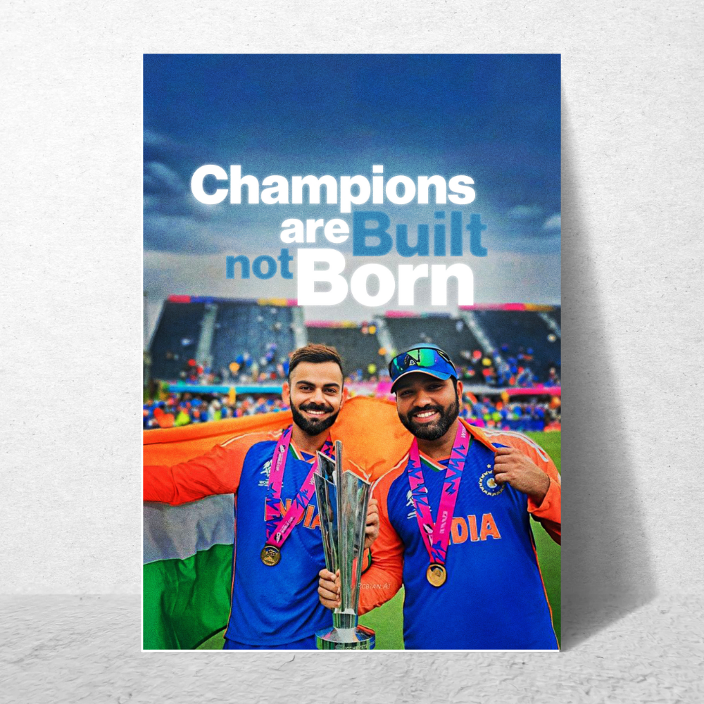Cricketer Rohit Sharma Virat kohli Poster Cricket Players Motivational Poster, Players Photo posters For wall decor, room decoration home bedroom living room Hostel Photos Frame | Frames | Framed Photo