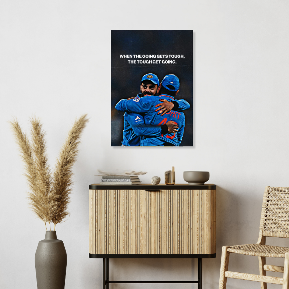 Cricketer Rohit Sharma Virat kohli Poster Cricket Players Motivational Poster, Players Photo posters For wall decor, room decoration home bedroom living room Hostel Photos Frame | Frames | Framed Photo