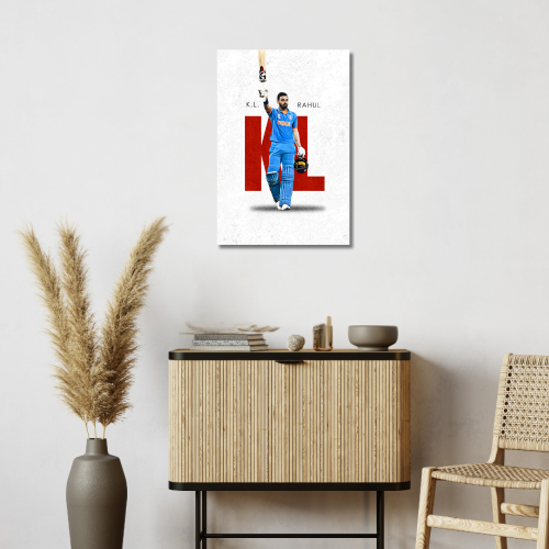 Cricketer Kl Rahul Poster Cricket Players Motivational Poster, Players Photo posters For wall decor, room decoration home bedroom living room Paintings Hostel Frame | Frames | Framed