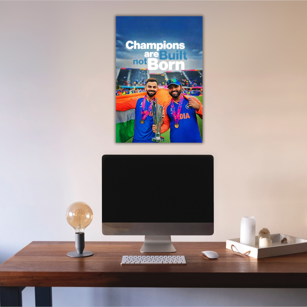 Cricketer Rohit Sharma Virat kohli Poster Cricket Players Motivational Poster, Players Photo posters For wall decor, room decoration home bedroom living room Hostel Photos Frame | Frames | Framed Photo