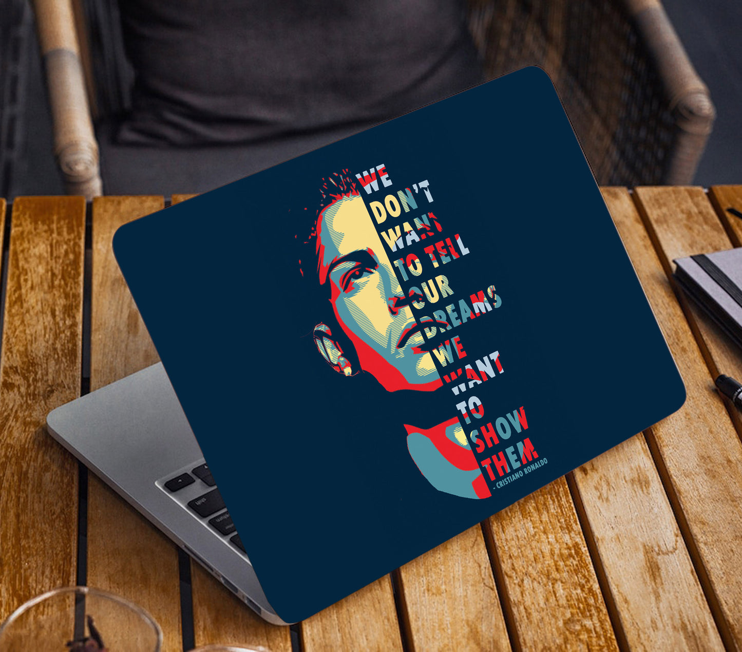 Ronaldo Quote Laptop Skin Vinyl, No Bubble, Multicolor 11.6"- 15.6" inch Laptop