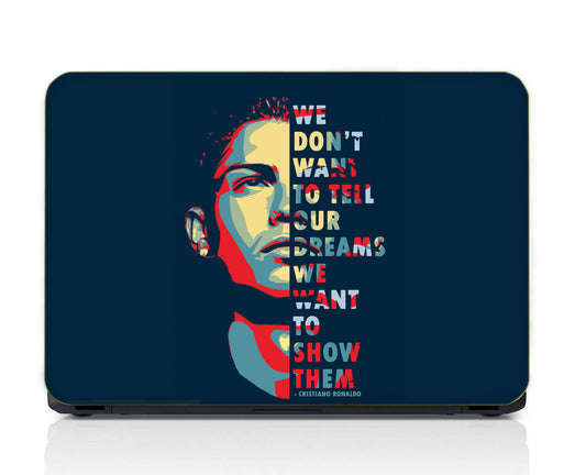 Ronaldo Quote Laptop Skin Vinyl, No Bubble, Multicolor 11.6"- 15.6" inch Laptop