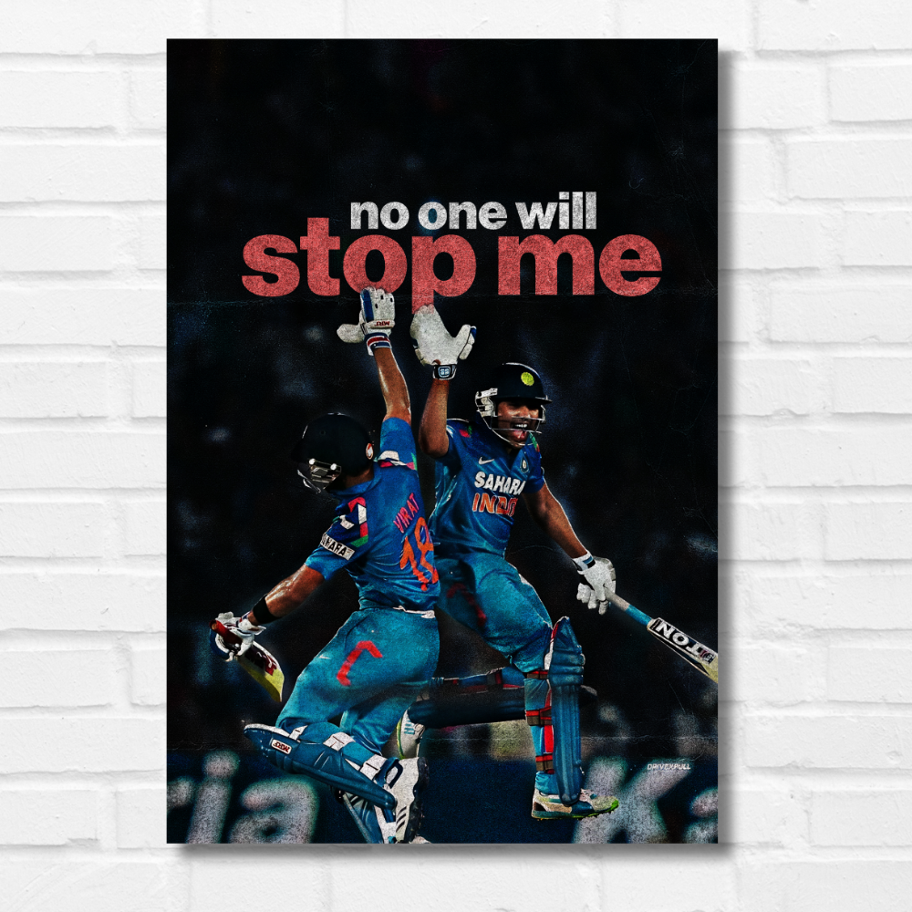 Cricketer Rohit Sharma Virat kohli Poster Cricket Players Motivational Poster, Players Photo posters For wall decor, room decoration home bedroom living room Paintings Hostel Photos Frame | Frames | Framed Photo